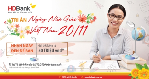 HDBank dành hơn 1,5 tỷ đồng ưu đãi tri ân dịp 20/11