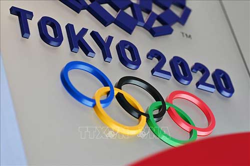 Biểu tượng Olympic Tokyo 2020 tại thủ đô Tokyo, Nhật Bản.