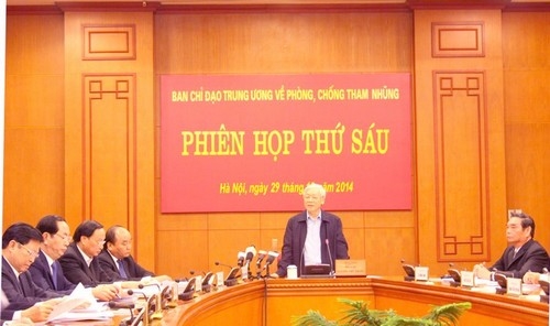 tang cuong su lanh dao cua dang trong phat hien xu ly cac vu an tham nhung
