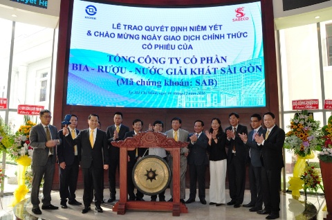 Cổ phiếu Bia Sài Gòn tăng giá kịch trần trong phiên đầu tiên