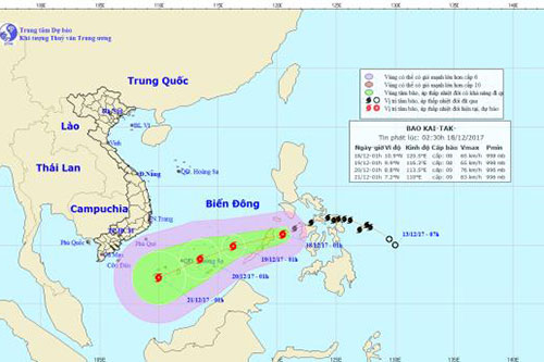 Trưa 18/12 bão Kai