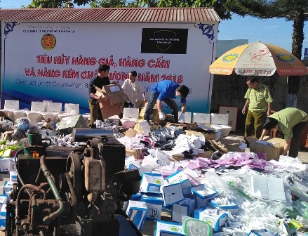 Gia Lai: Tiêu hủy hàng giả, hàng nhái vi phạm sở hữu trí tuệ