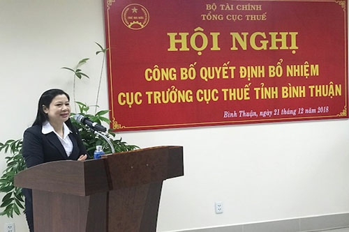 ba tran thi dieu hoang duoc bo nhiem cuc truong cuc thue binh thuan