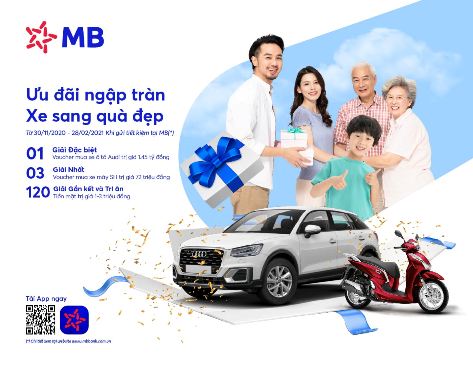 Gửi tiền tại MB trúng ô tô Audi