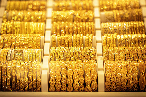 Vàng trang sức được bày bán tại Khartoum, Sudan.