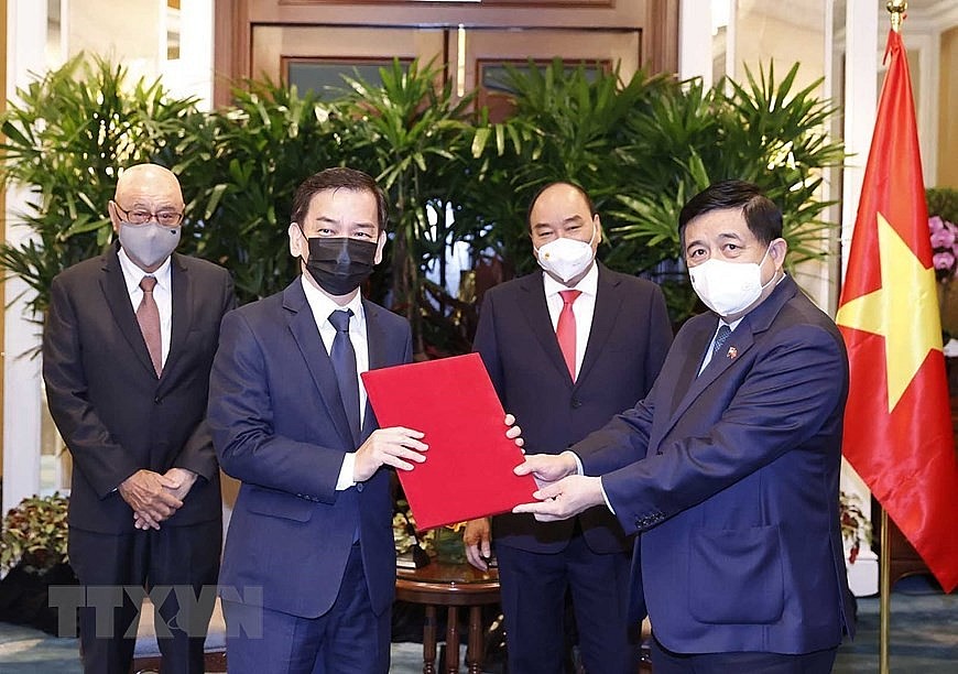 Chùm ảnh: Chủ tịch nước Nguyễn Xuân Phúc tiếp lãnh đạo một số tập đoàn của Singapore