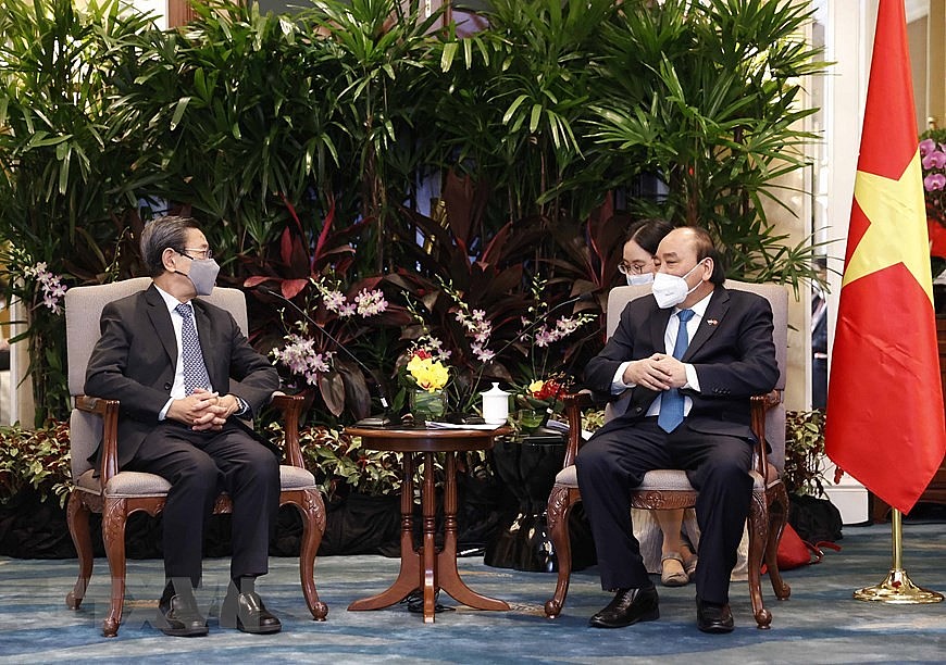 Chùm ảnh: Hoạt động của Chủ tịch nước Nguyễn Xuân Phúc tại Singapore