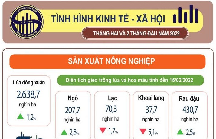 Tình hình kinh tế - xã hội tháng 2/2022