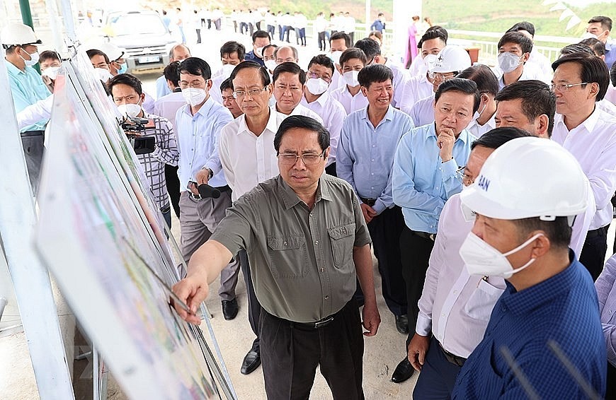 Thủ tướng Phạm Minh Chính thăm cụm Công trình Hồ chứa nước Sông Cái