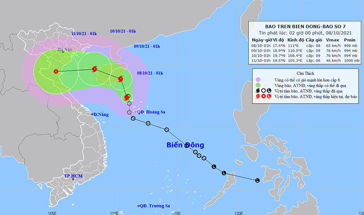 Thời tiết ngày 8/10: Áp thấp nhiệt đới đã mạnh lên thành bão