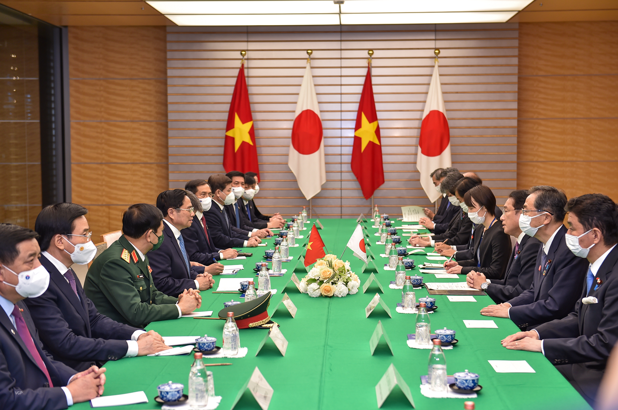 Chùm ảnh: Lễ đón trọng thể Thủ tướng Phạm Minh Chính thăm chính thức Nhật Bản