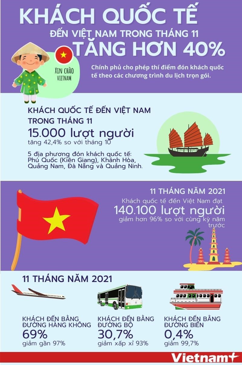 [Infographics] Khach quoc te den Viet Nam trong thang 11 tang hon 40% hinh anh 1