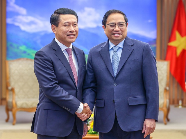 Thủ tướng Phạm Minh Chính tiếp Phó Thủ tướng, Bộ trưởng Ngoại giao Lào - Ảnh 1.