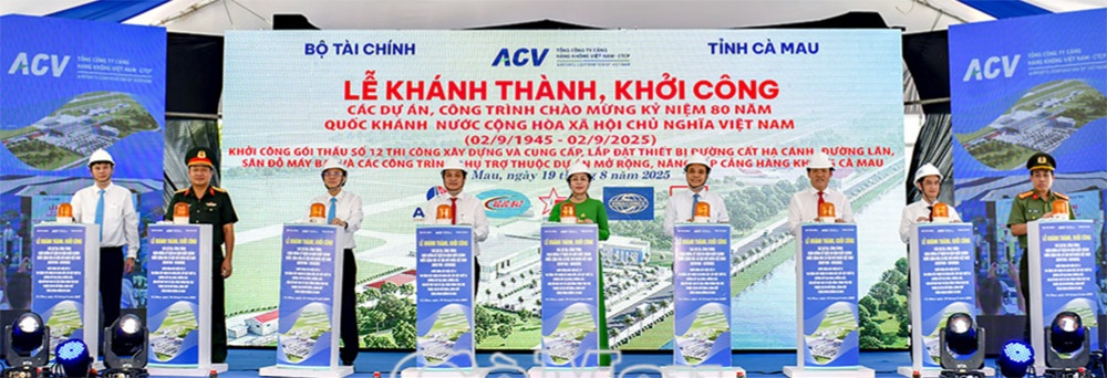 -Leaders of the Ministry of Finance, Airports Corporation of Vietnam, and Ca Mau province launched the Ca Mau Airport expansion and upgrade project, Photo: baocamau.vn -Leaders of the Ministry of Finance, Airports Corporation of Vietnam, and Ca Mau province launched the Ca Mau Airport expansion and upgrade project, Photo: baocamau.vn