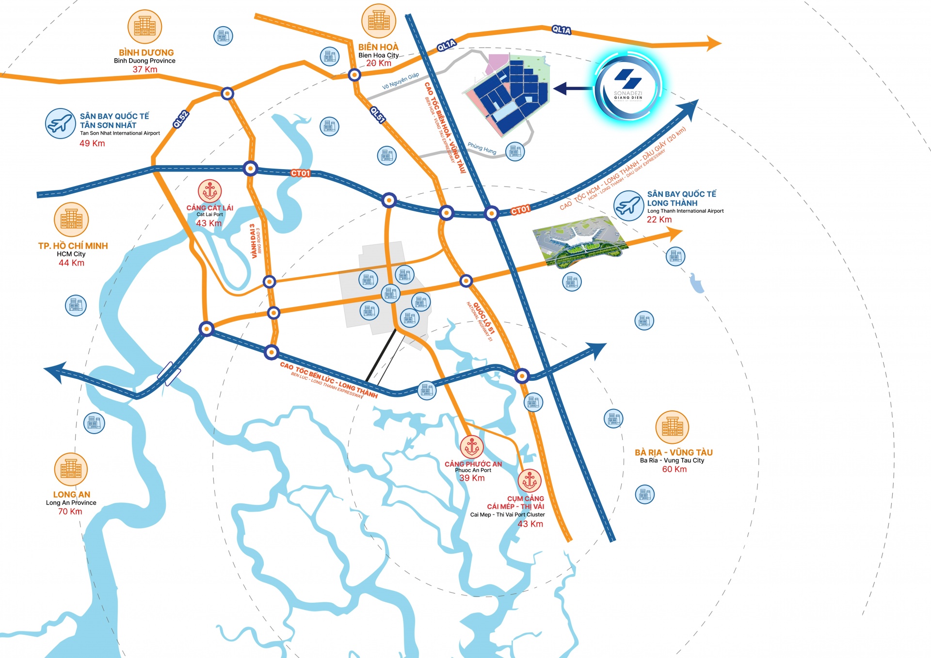 Giang Dien Industrial Park offers prime land near Long Thanh Airport