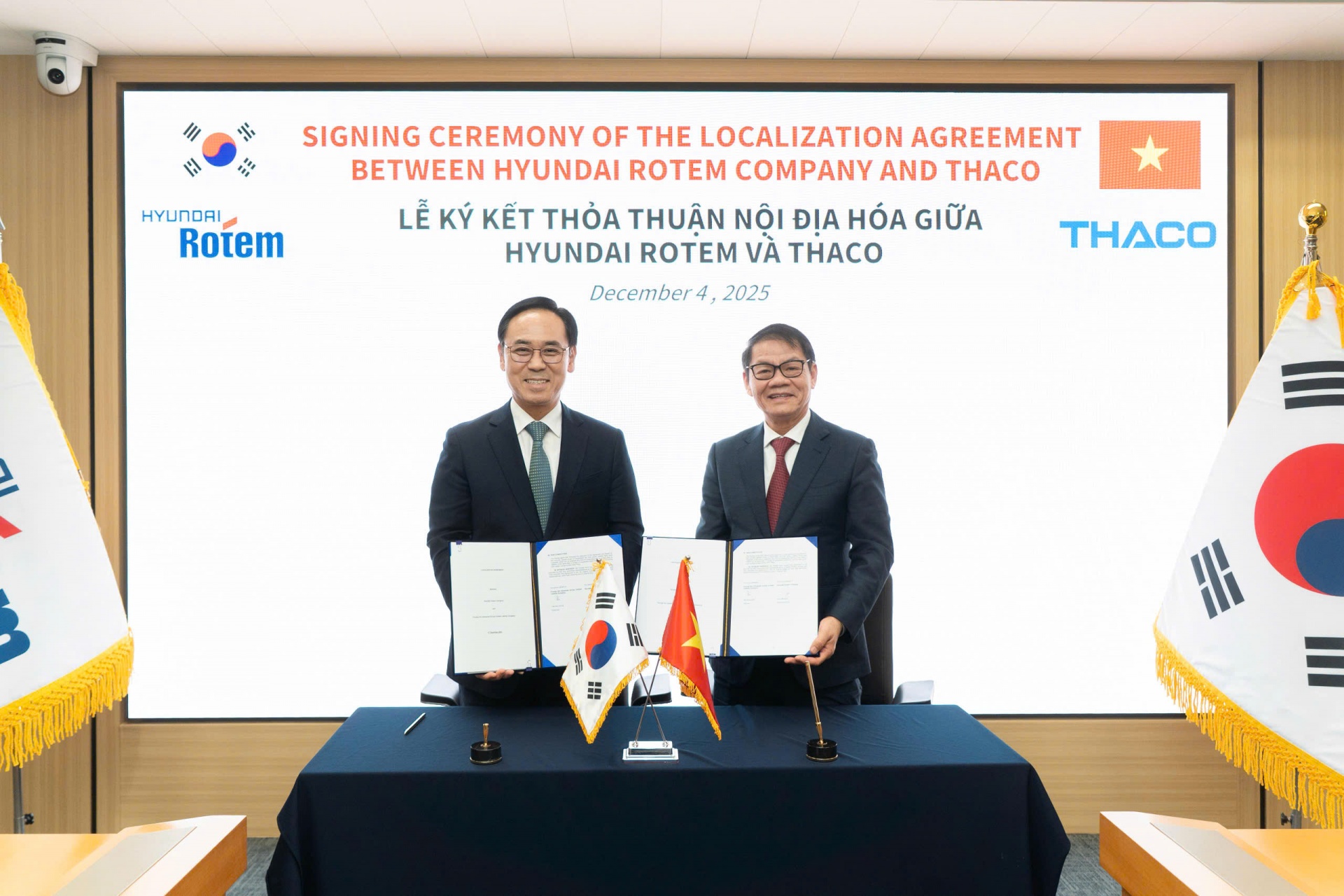 THACO and Hyundai Rotem sign strategic railway partnership THACO and Hyundai Rotem sign strategic railway partnership