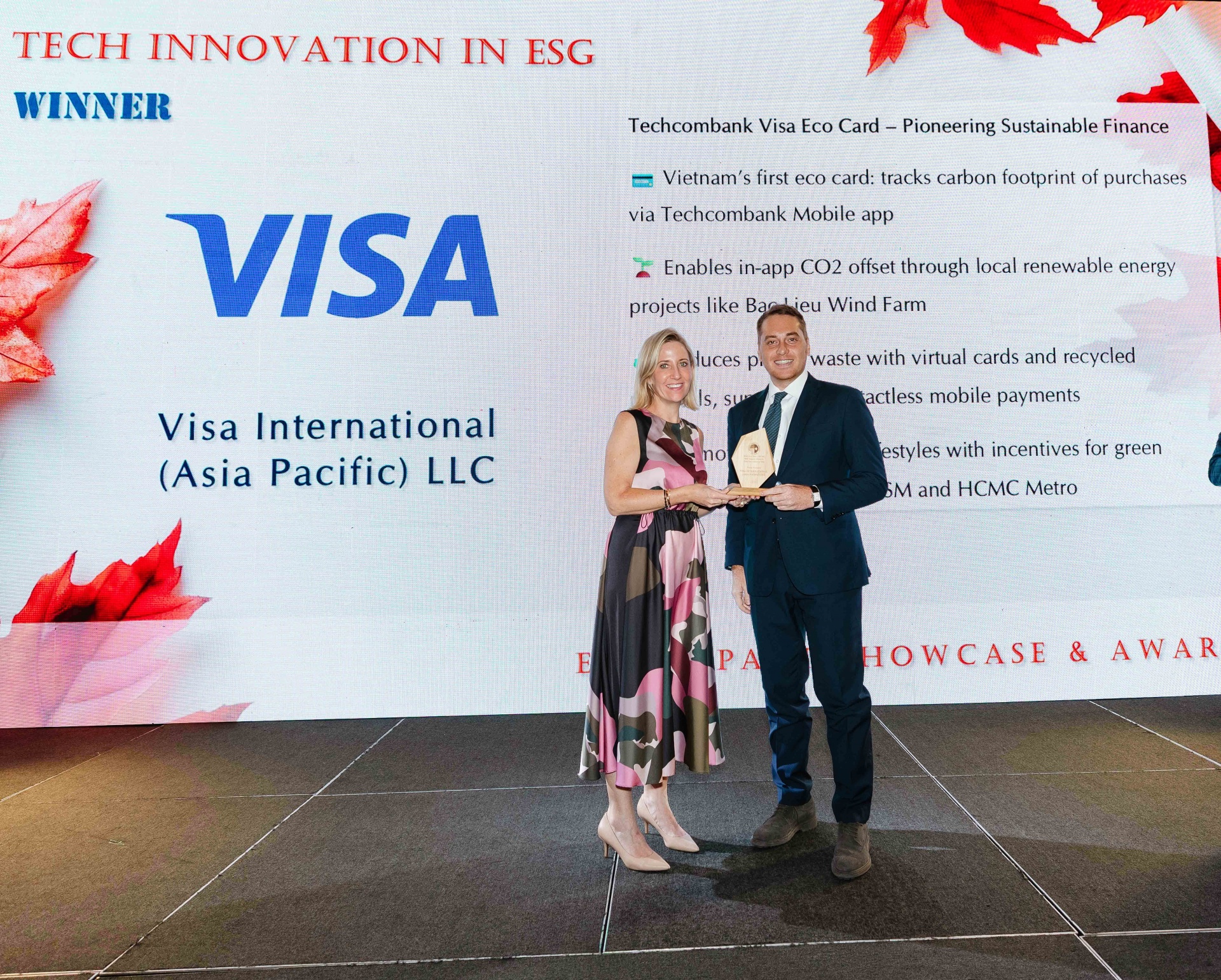 Visa and Techcombank win AmCham’s 2025 ESG Tech Innovation Award for Eco Card Visa and Techcombank win AmCham’s 2025 ESG Tech Innovation Award for Eco Card