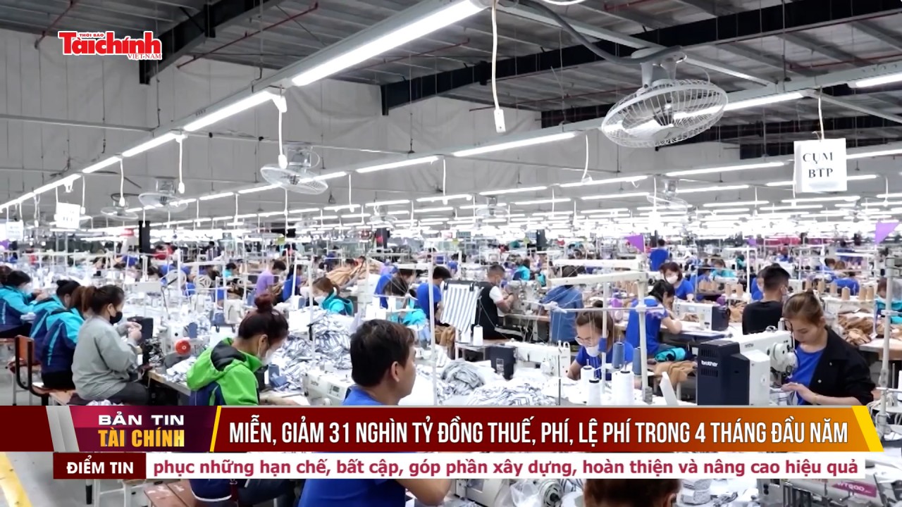 Miễn, giảm 31 nghìn tỷ đồng thuế, phí, lệ phí trong 4 tháng đầu năm