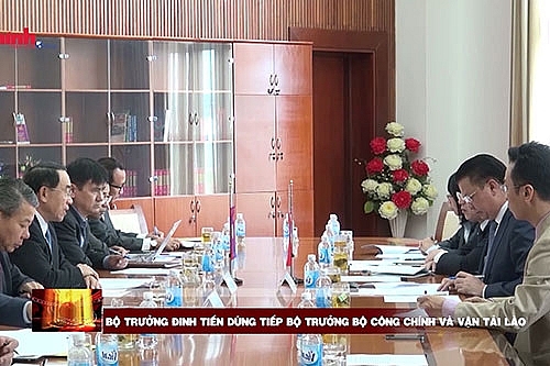 Bộ trưởng Đinh Tiến Dũng tiếp Bộ trưởng Bộ Công chính và Vận tải Lào